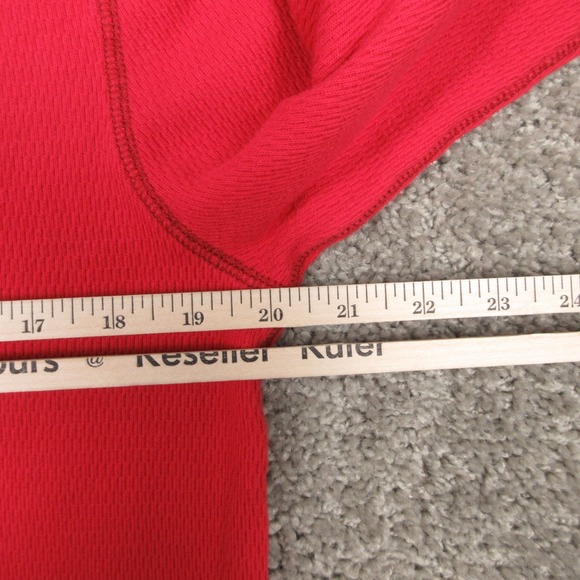 J Crew Shirt Mens Medium Red Solid Thermal Knit Oarsman Long Sleeve Cotton EUC - Picture 6 of 7